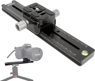 koolehaoda 240mm プロフェッショナル レール ノード スライド メタル クイック リリース クランプ、両面クランプ付きデュアルダブテール カメラ ブラケット マウントは90°回転可能、アルカスイス互換カメラ用 (LCB-24R)